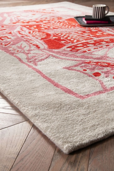 Rockett St George Pink Queen Of Hearts Rug