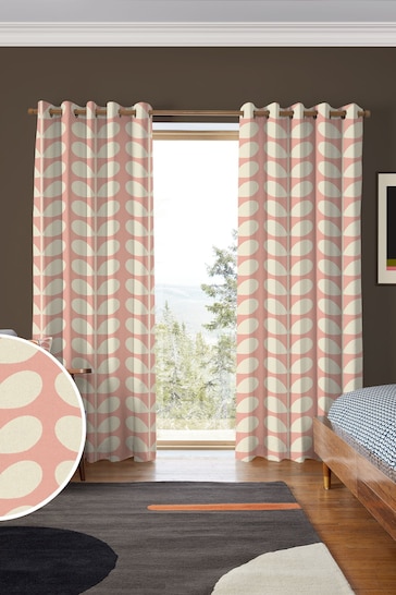 Orla Kiely Pink and Red Jumbo Solid Stem Made to Measure Curtains