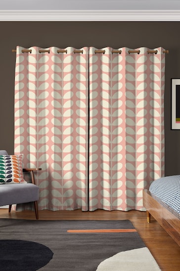 Orla Kiely Pink and Red Jumbo Solid Stem Made to Measure Curtains