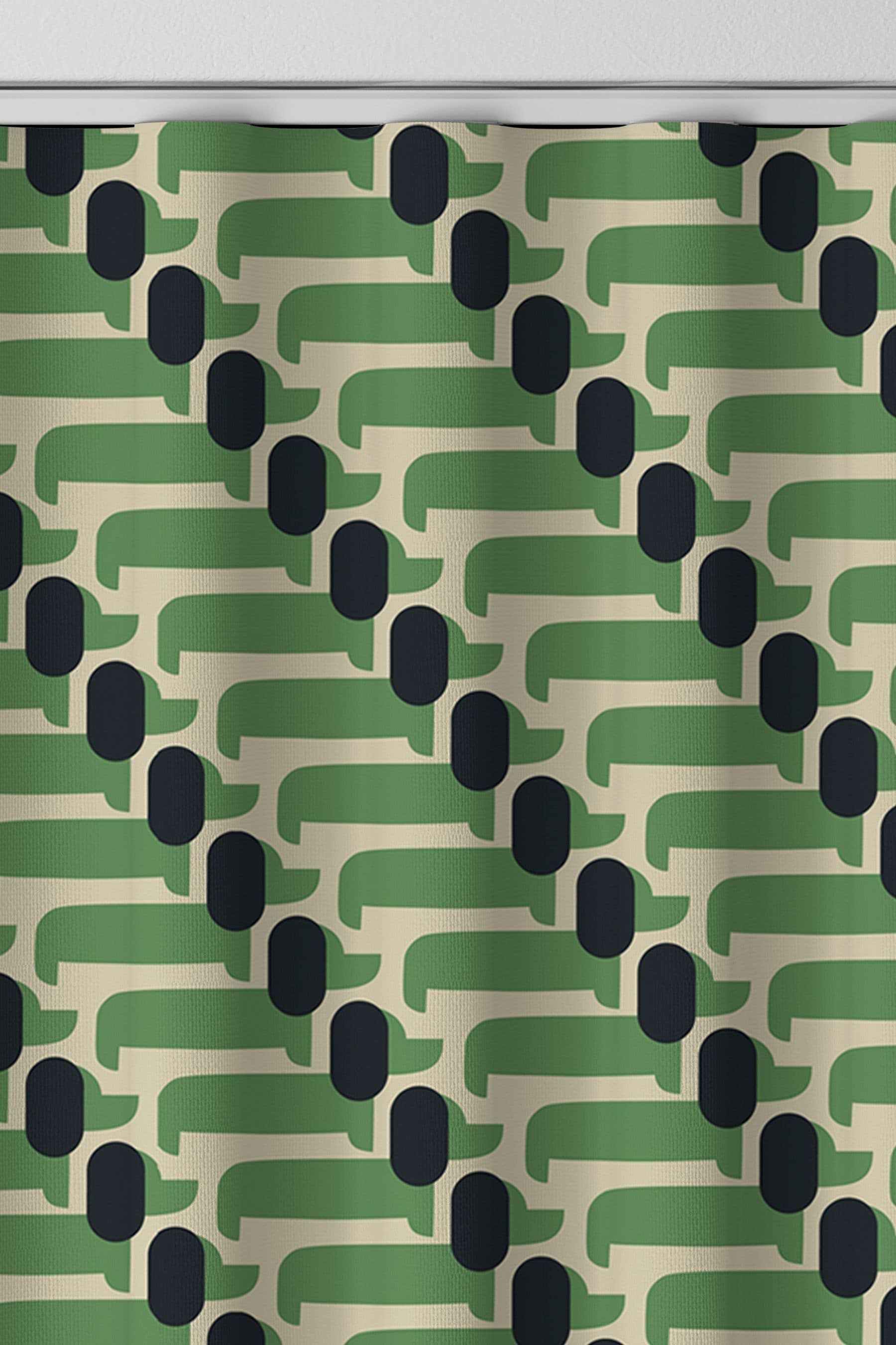 Buy Orla Kiely Green Dog Show Made to Measure Curtains from the