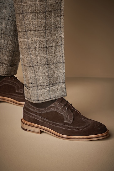 Brown Suede Sanders for Next Longwing Brogue Shoes