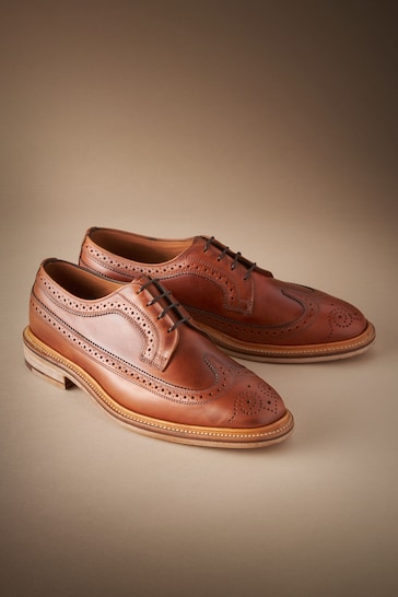 Tan/Brown Leather Sanders for Next Longwing Brogue Shoes