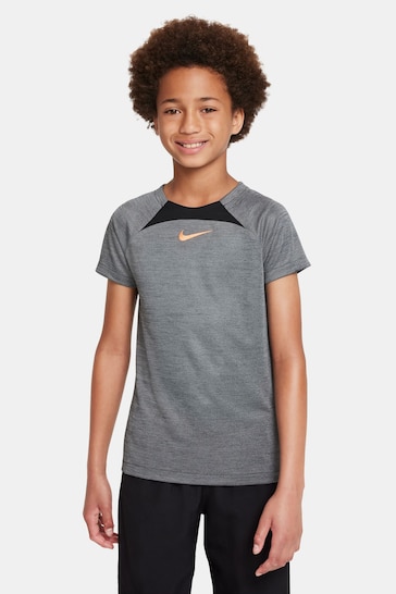 Nike Grey DriFIT Academy Short Sleeve Football T-Shirt