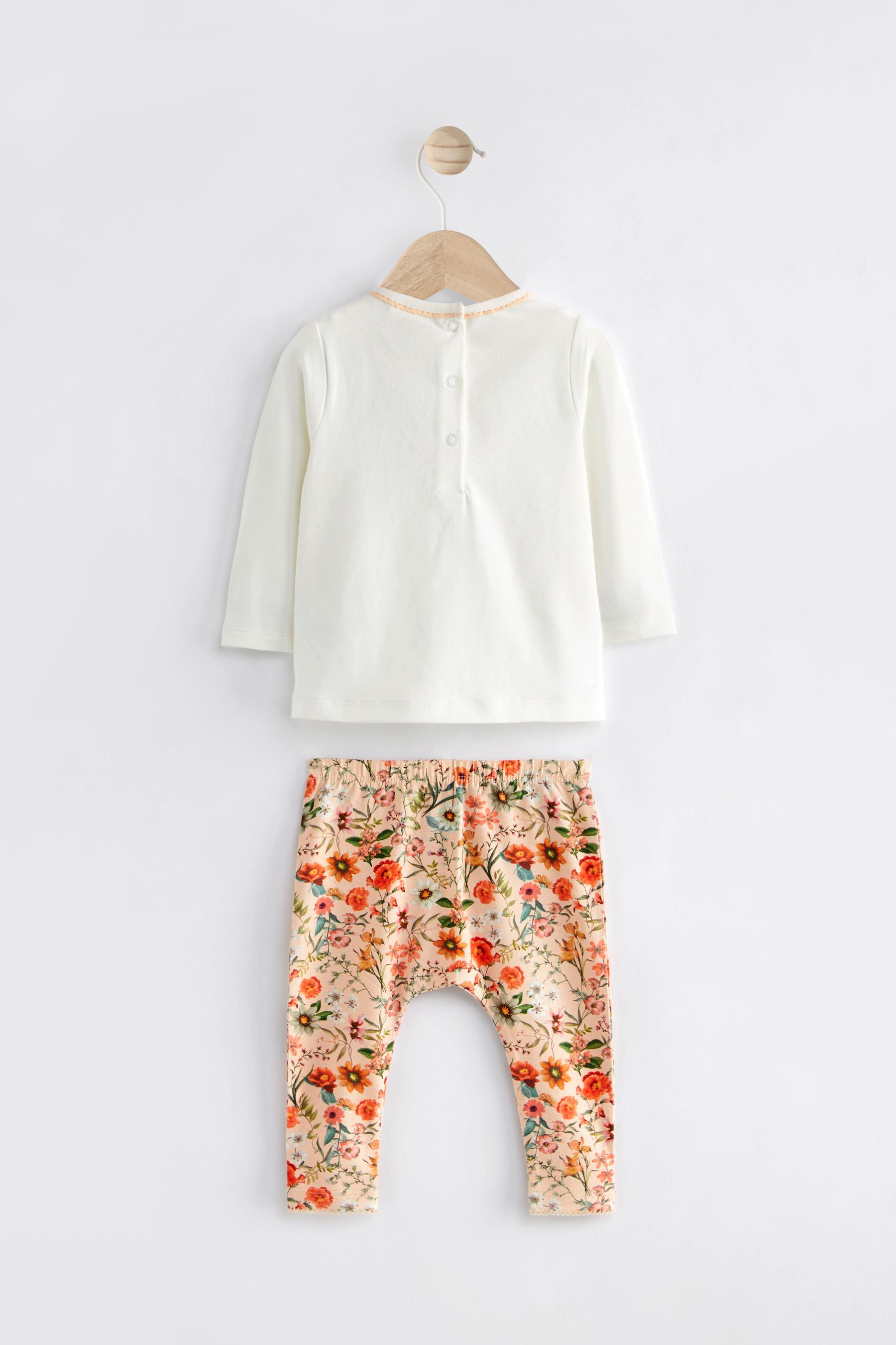 Buy Orange Floral Baby Top And Leggings Set from the Next UK online shop