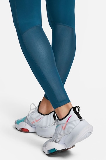 Nike Pro Mid-Rise 7/8 Graphic Leggings 'Industrial Blue/University