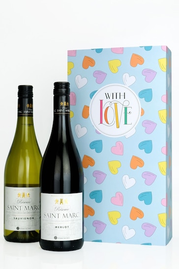 Le Bon Vin With Love French Red & White Wine Gift Boxed