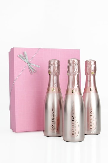 Le Bon Vin WITH Bottega Rose Gold Mini Sparkling Trio Boxed Gift