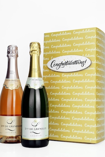 Le Bon Vin Congratulations Sparkling Saumur Wine Duo Boxed Gift