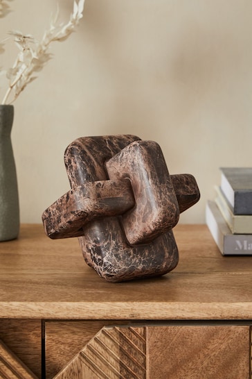 Brown Marble Effect Knot Object