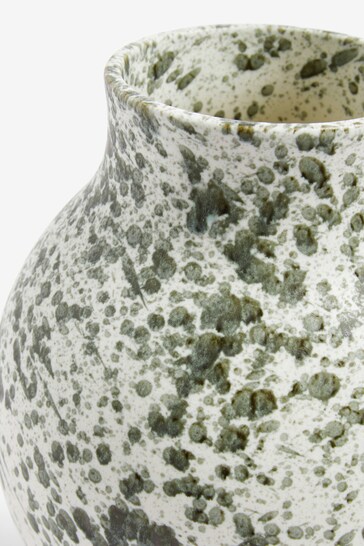 Green Splatter Glaze Ceramic Vase