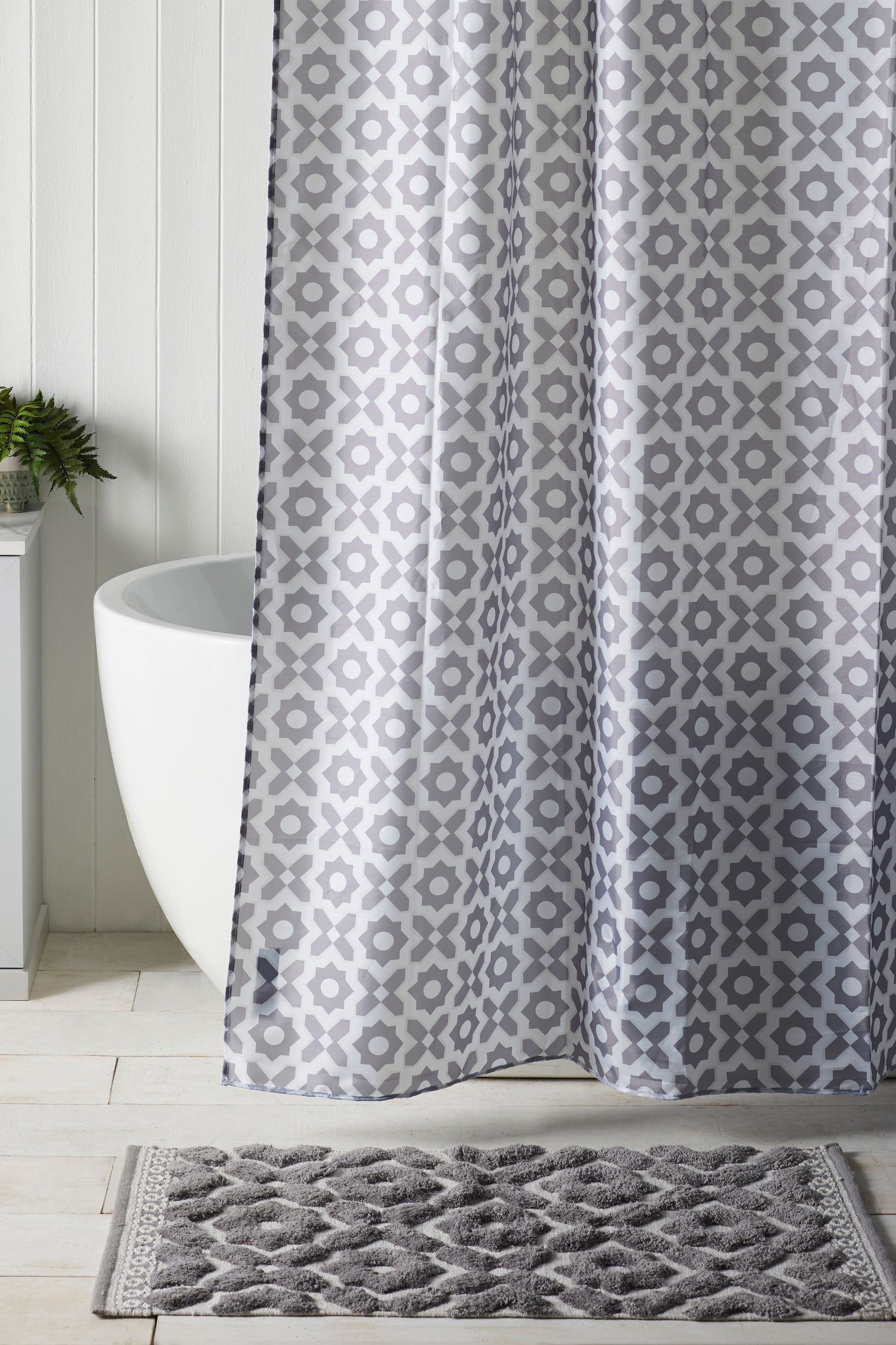 Geo shop shower curtain