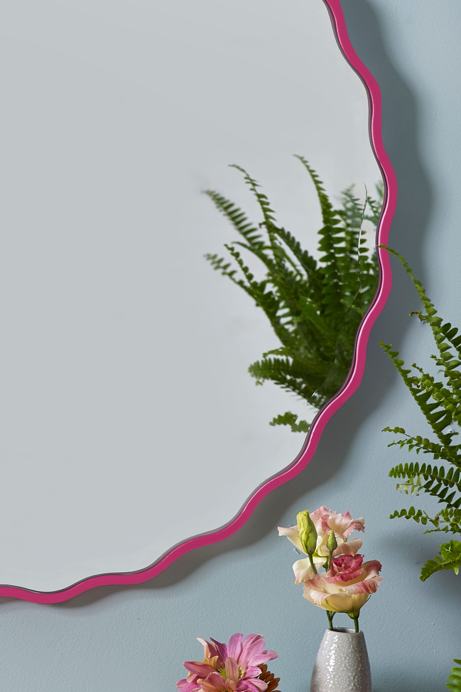 Buy Pink Scalloped Round Wall Mirror 60x60cm from the Next UK online shop