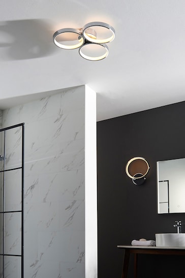 Gallery Home Chrome Elliot 3 Bulb Bathroom Ceiling Light