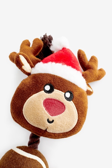 Christmas Reindeer Rope and Ball Pet Toy