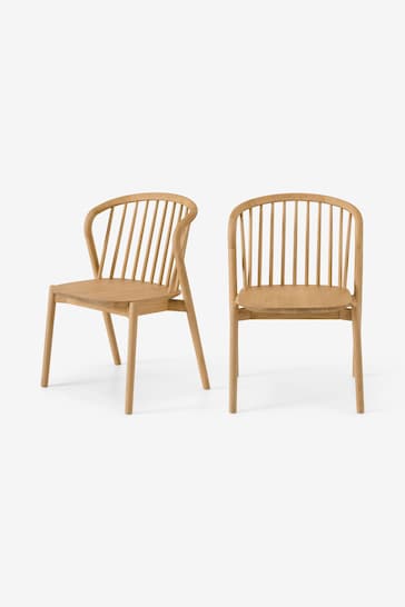 MADE.COM Set of 2 Oak Tacoma Dining Chairs
