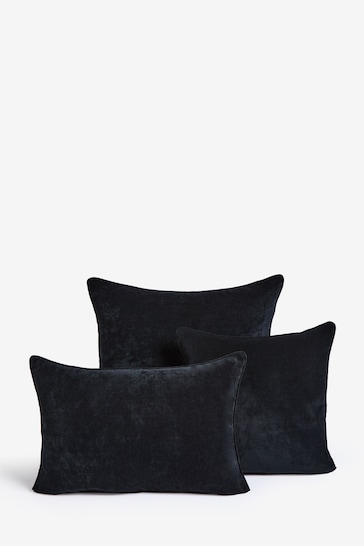 Black 40 x 59cm Soft Velour Cushion