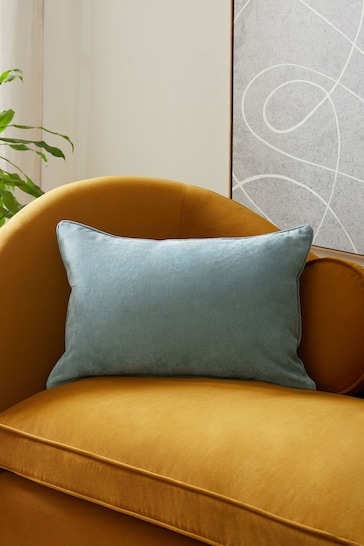 Slate Teal Blue 40 x 59cm Soft Velour Cushion