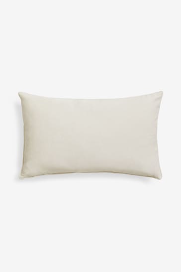 White 40 x 59cm Soft Velour Cushion