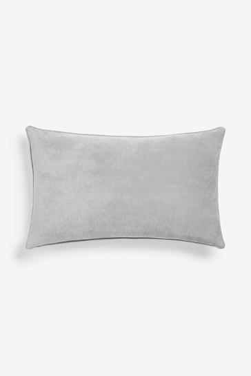 Silver Grey 40 x 59cm Soft Velour Cushion