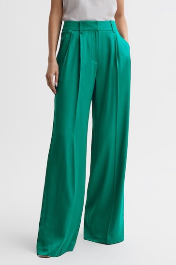 Buy Reiss Green Rina Wide Leg Trousers from the Next UK online shop