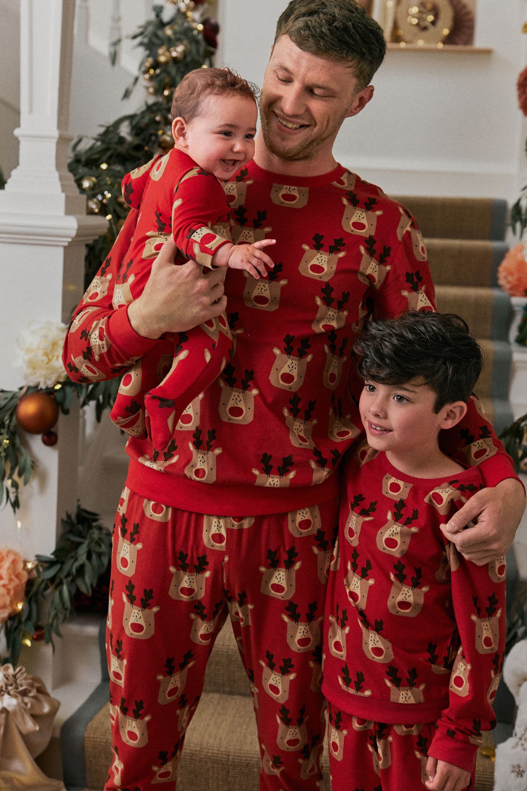 Buy Red Reindeer Matching Family Pet Cosy Pyjamas from the Next UK