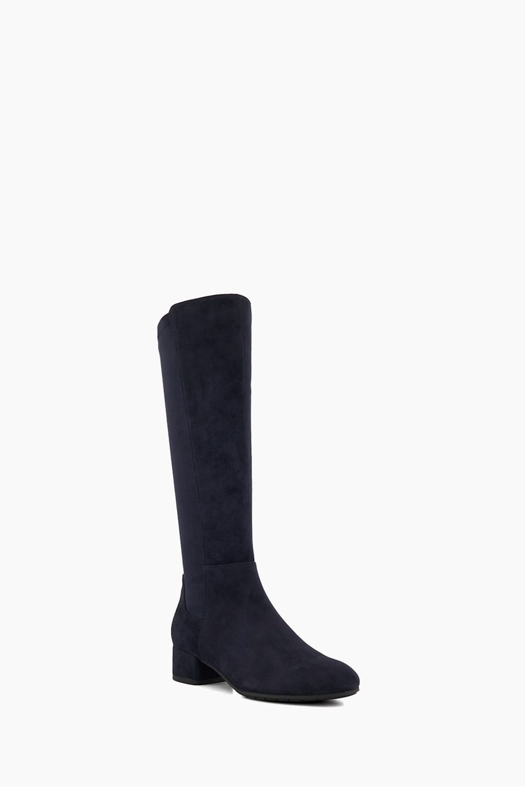 Buy Dune London Tayla Black Smart Stretch High Leg Boots from the