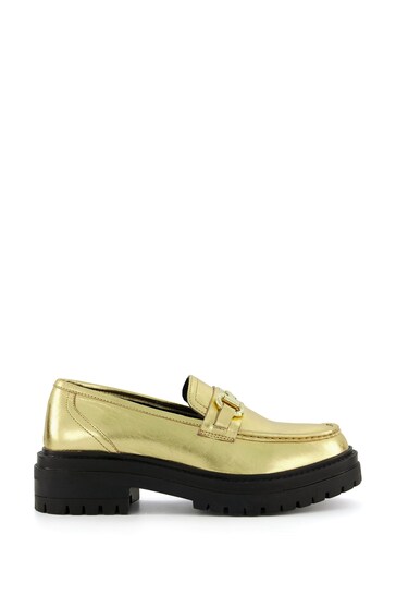 Dune London Gold Gallagher Chunky Snaffle Trim L Shoes