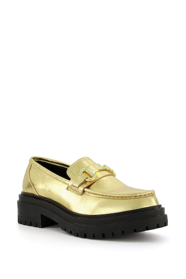 Dune London Gold Gallagher Chunky Snaffle Trim L Shoes