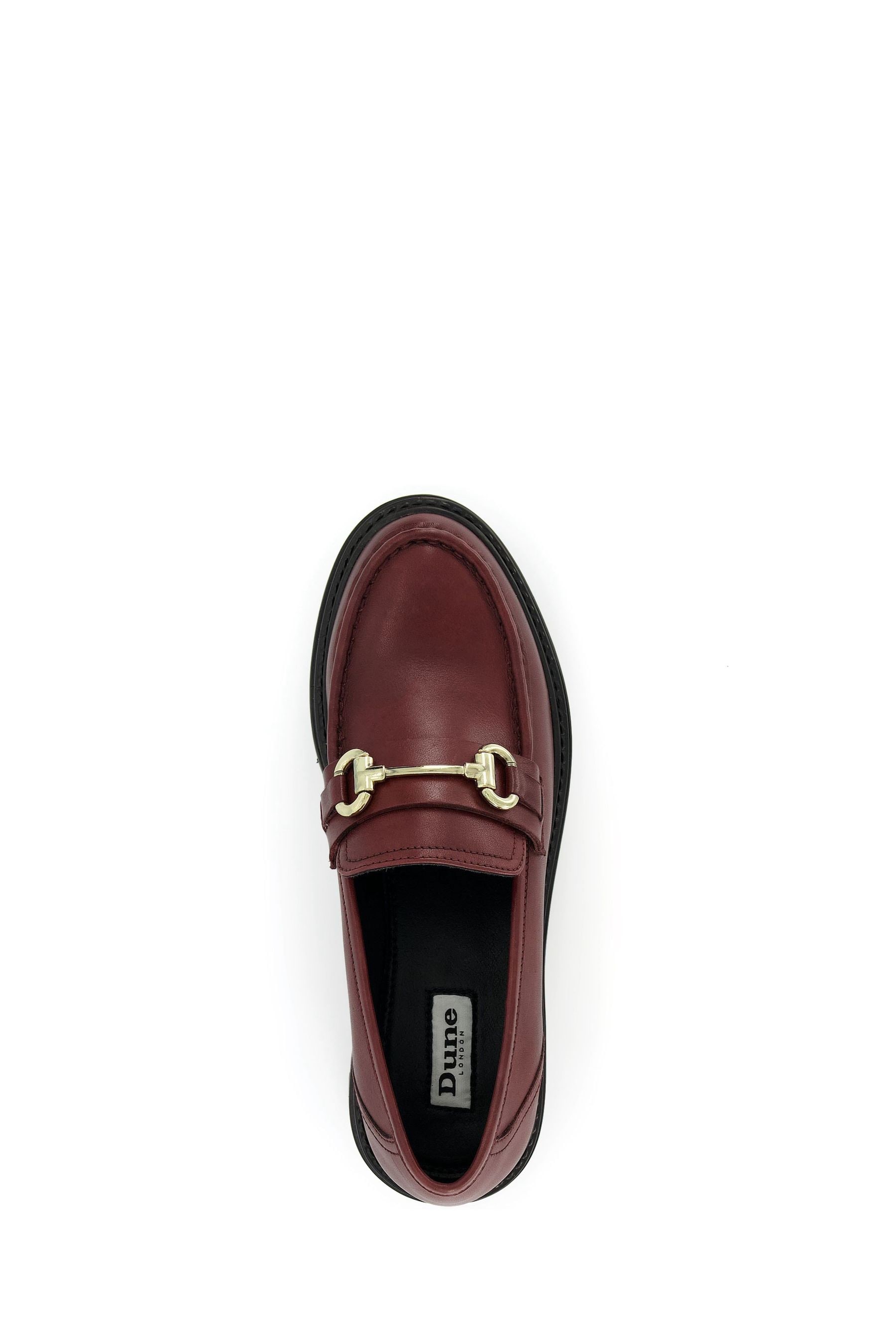 Dune London Red Gallagher Chunky Snaffle Trim Loafers