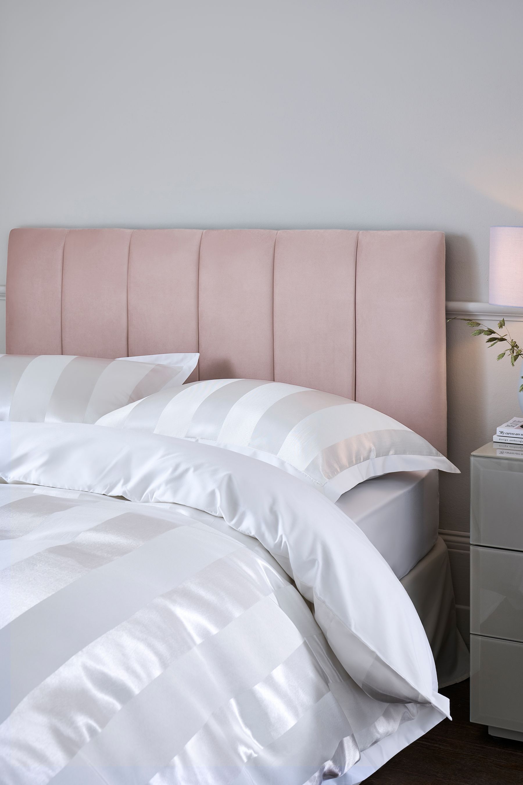 Blush pink online queen headboard