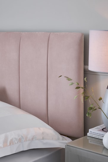 Opulent Velvet Blush Pink Panel Upholstered Headboard