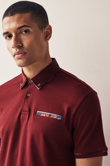 Burgundy Red Smart Collar Polo Shirt