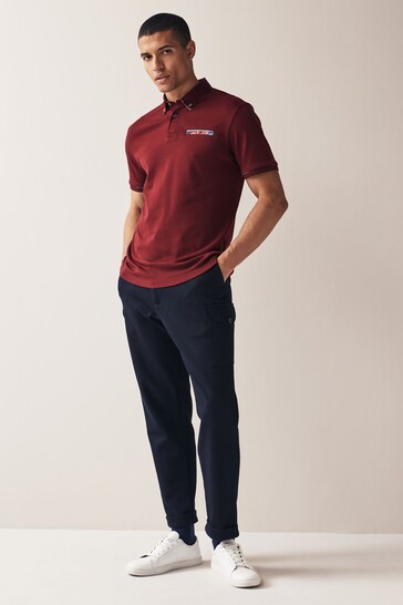Burgundy Red Smart Collar Polo Shirt