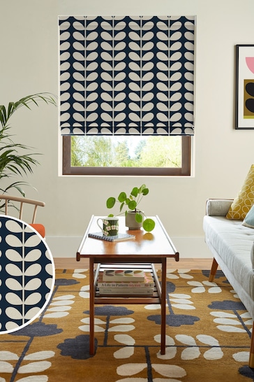Orla Kiely Whale Solid Stem Made to Measure Roman Blinds