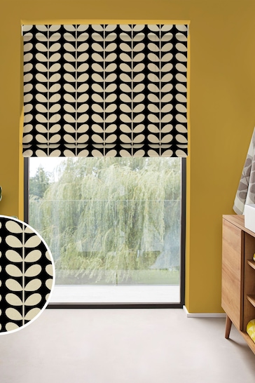 Orla Kiely Black Solid Stem Made to Measure Roman Blinds