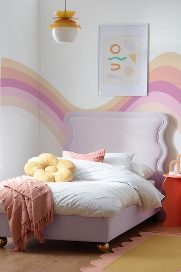 Opulent Velvet Lilac Wiggle Kids Upholstered Bed Frame