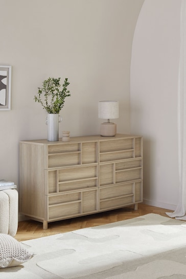 Mid Natural Finsbury 6 Drawer Chest