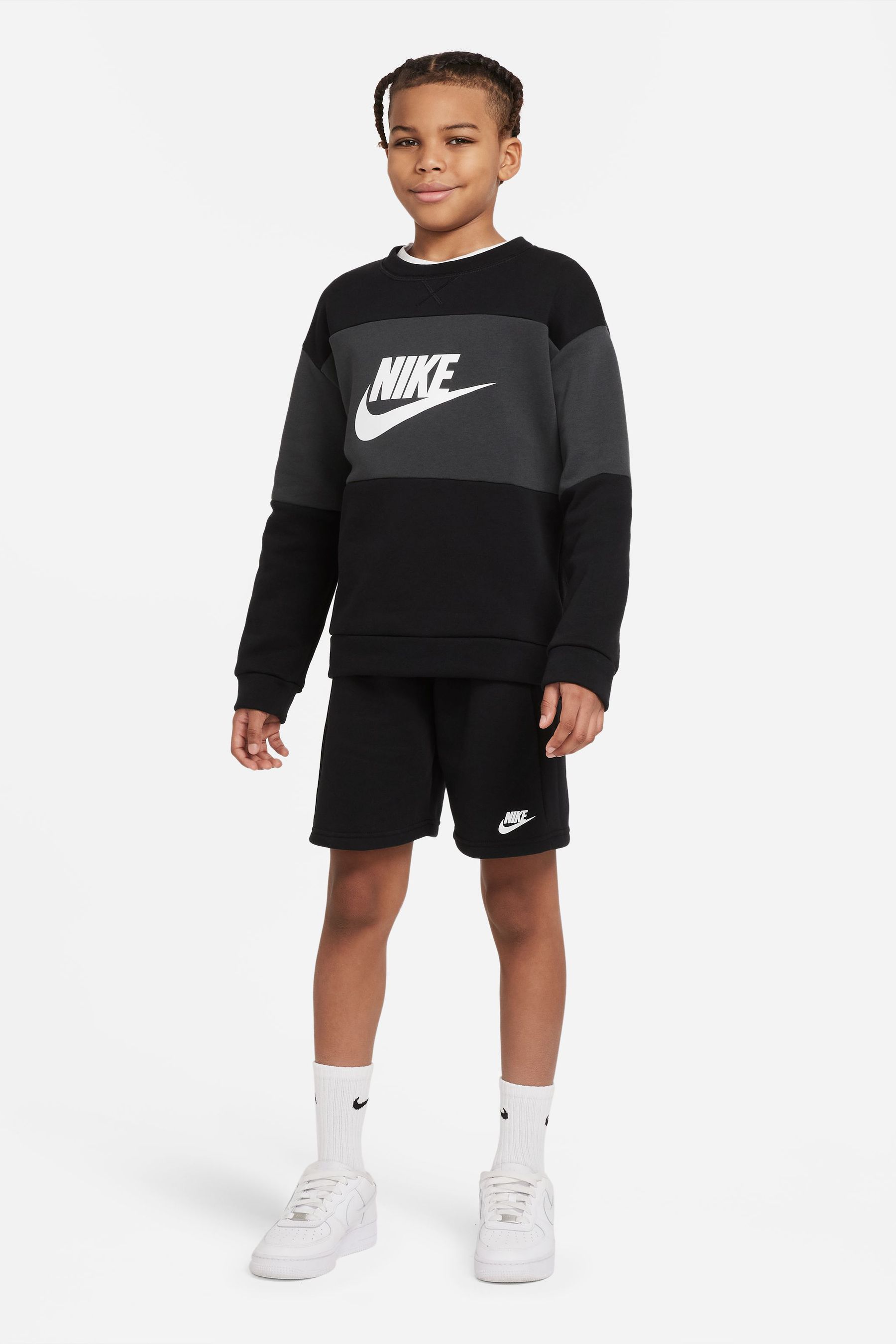 Buy Nike Black Sweatshirt And Shorts Set from the Next UK online shop