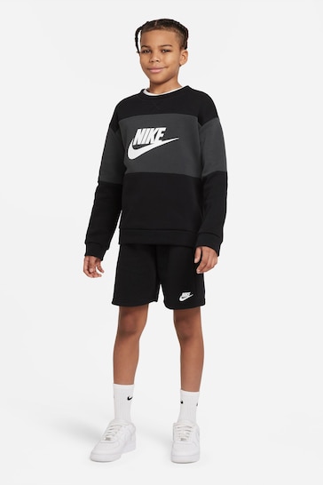 Nike Black Sweatshirt And Shorts Set