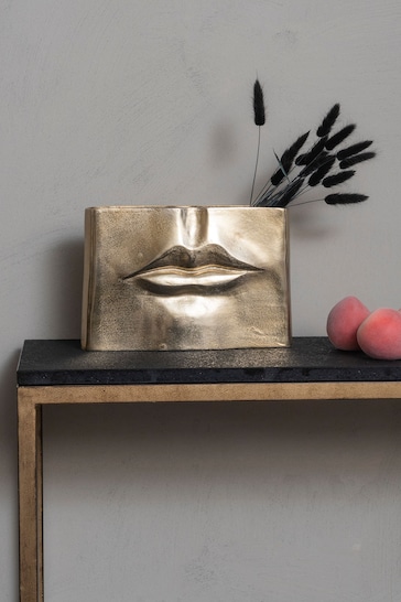 Libra Interiors Gold Maximalist Lip Vase