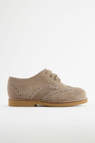 Sand Brown Standard Fit (F) Smart Leather Brogues Shoes