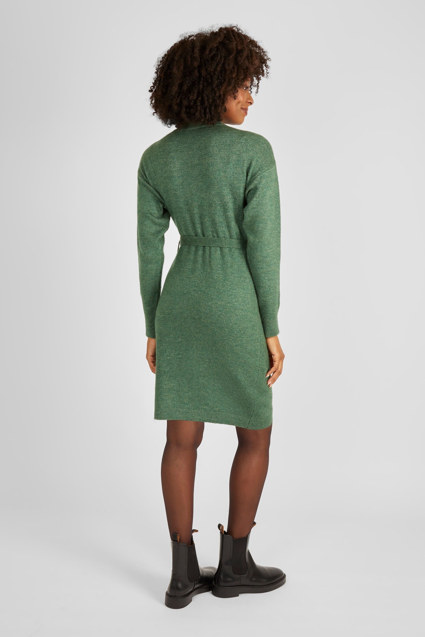 JoJo Maman B b Green Turtle Neck Knitted Maternity Dress