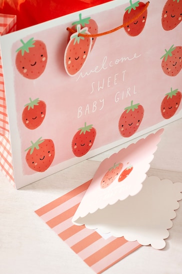 Pink Strawberry's Gift Bag and Card Set