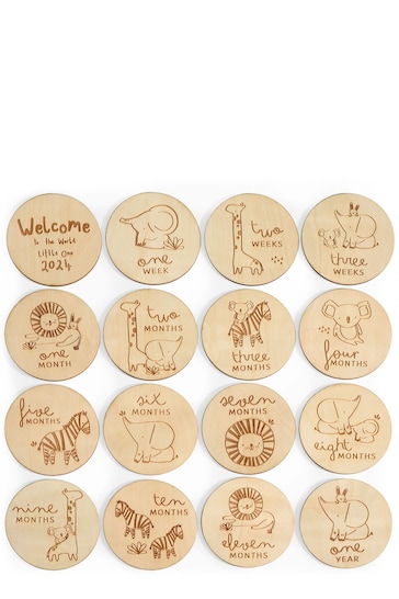 Natural Wooden Baby Milestone Cards