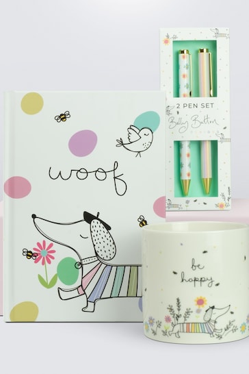 Belly Button Designs Jolie Sausage Dog Notebook Pen & Pot Set