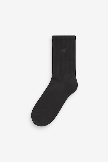 Black/Oat/Green Self. Cushion Sole Lounge Ankle Socks 3 Pack