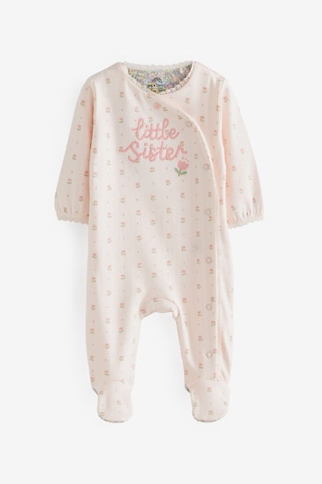 Buy Pink Little Sister Baby Sleepsuit (0-18mths) from the Next UK