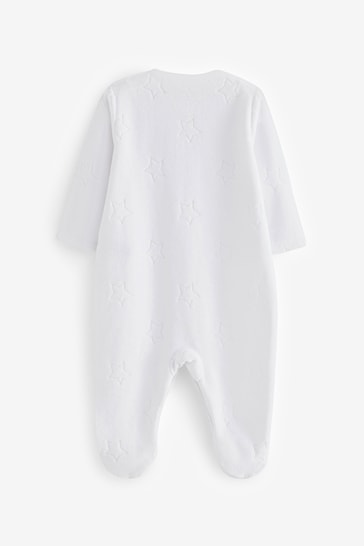 White Star Velour Baby Sleepsuit (0mths-2yrs)