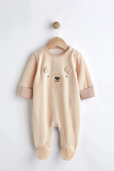Oatmeal Bear Baby Sleepsuit (0-2yrs)