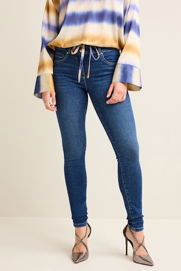 Mid Blue Wash Lift Slim And Shape Skinny Jeans